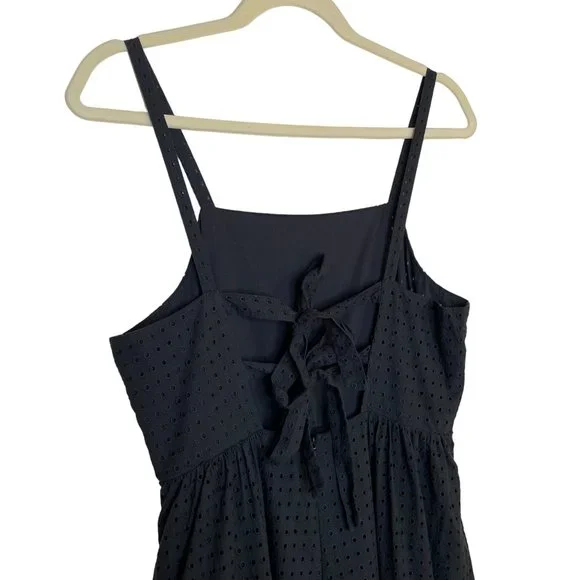 J. Crew Black Eyelet Tie Back Sundress, 4P - Picture 4 of 8